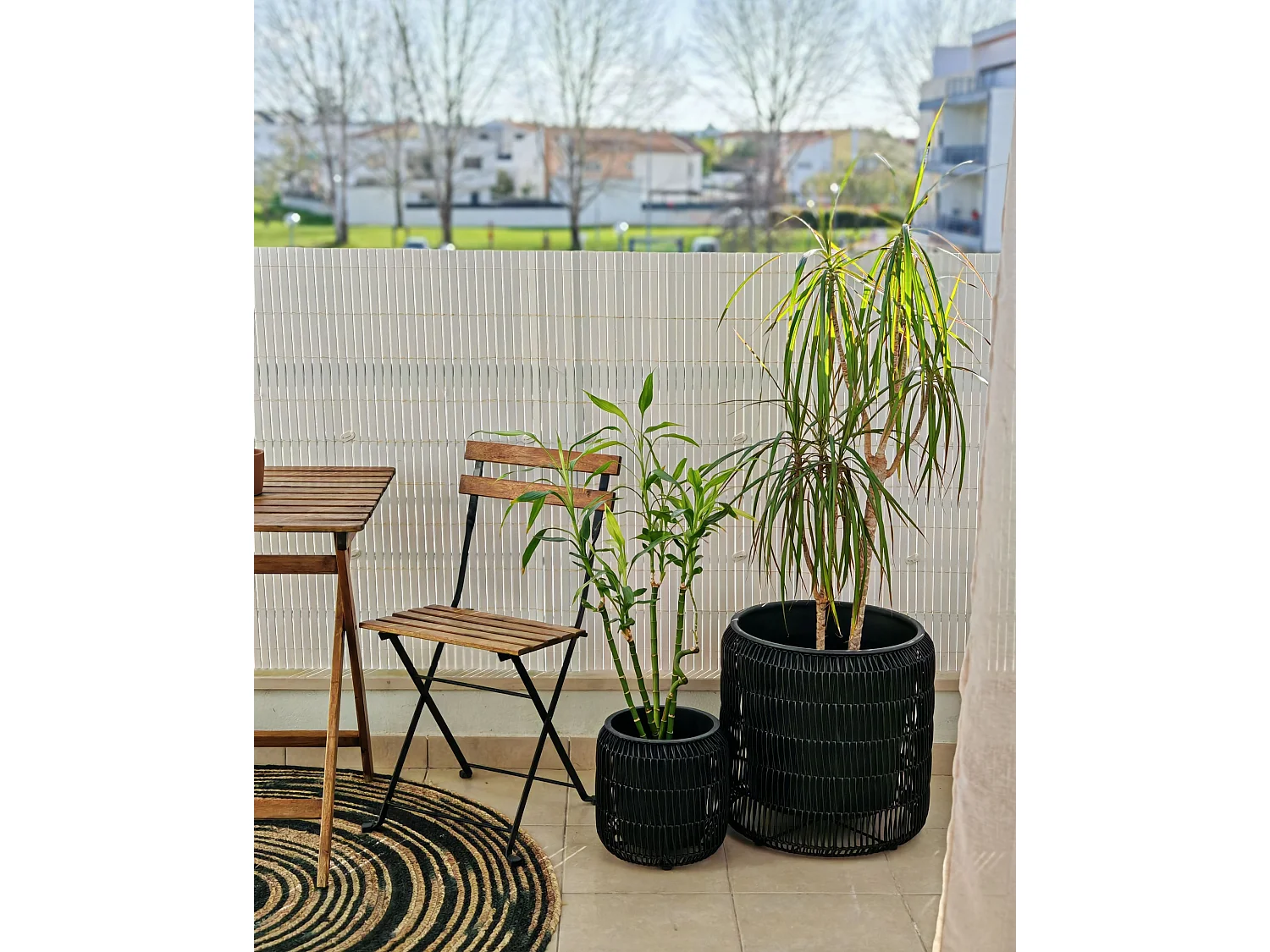Lot de 2 pots de fleurs BRODIEA Polyrotin 26/45 cm Noir