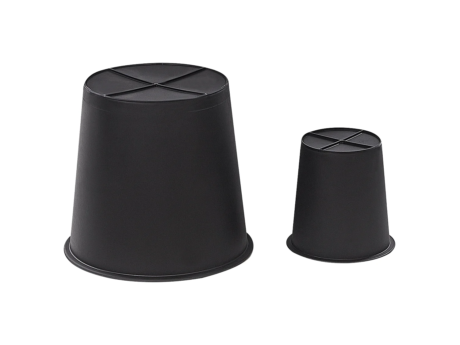 Lot de 2 pots de fleurs BRODIEA Polyrotin 26/45 cm Noir