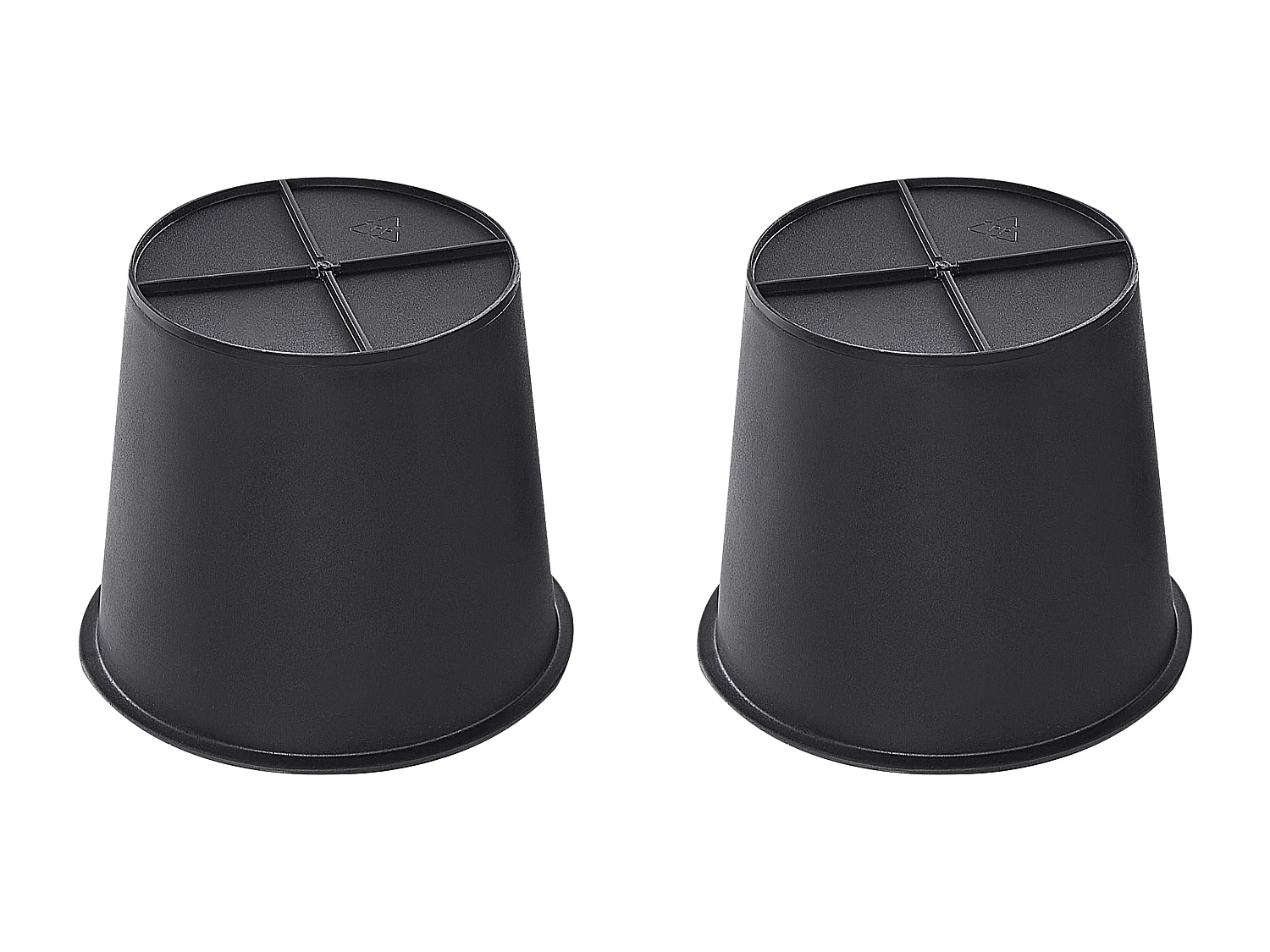 Set van 2 verhoogde bloempotten BORAGO PE rotan 20/21 cm Natuurlijk