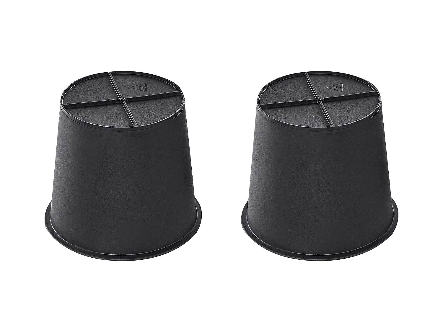 Set van 2 verhoogde bloempotten BORAGO PE rotan 20/21 cm Natuurlijk