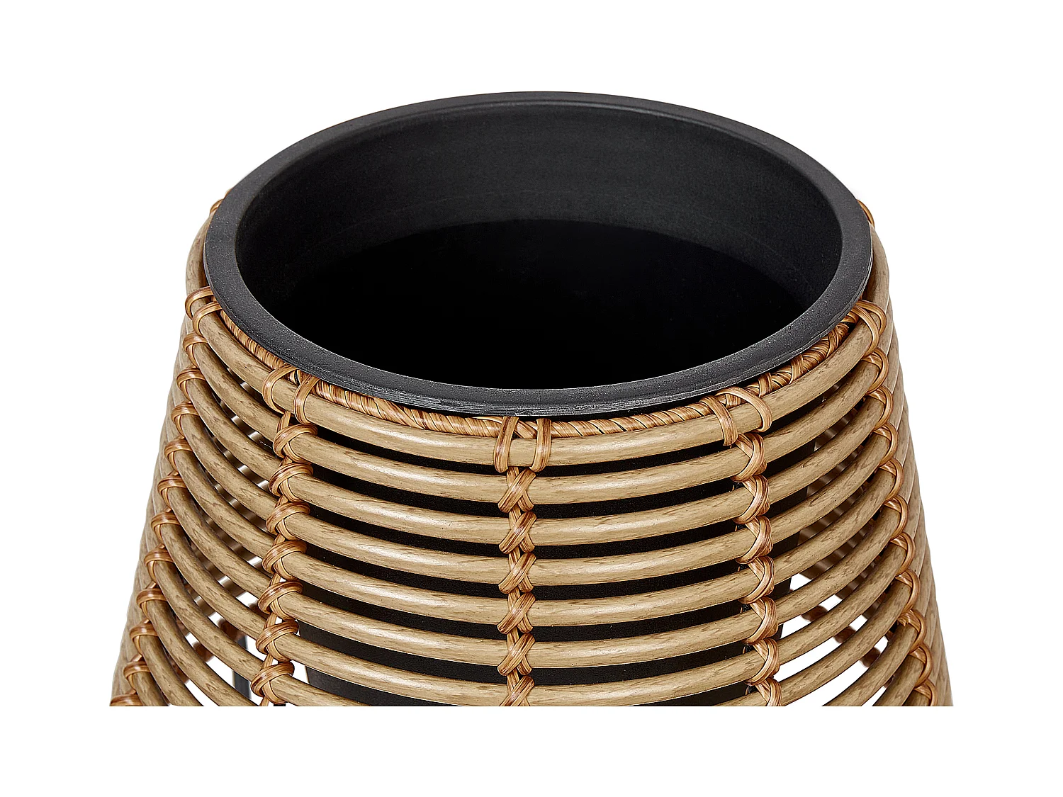 Set van 2 verhoogde bloempotten BORAGO PE rotan 20/21 cm Natuurlijk