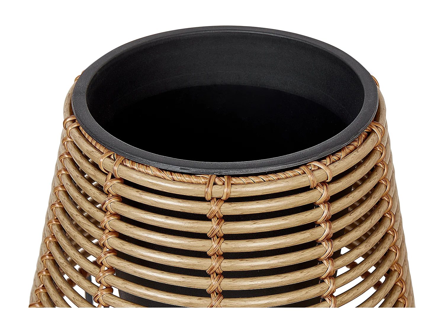 Pflanzenständer 2er Set Rattan braun rund Outdoor & Indoor mit Innentopf Borago