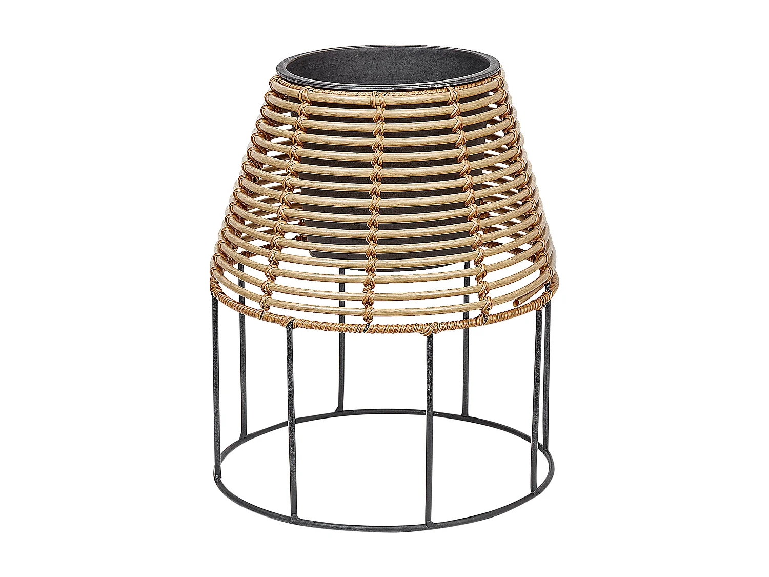 Conjunto de 2 vasos de plantas com pés BORAGO Ratan sintético 20/21 cm Natural