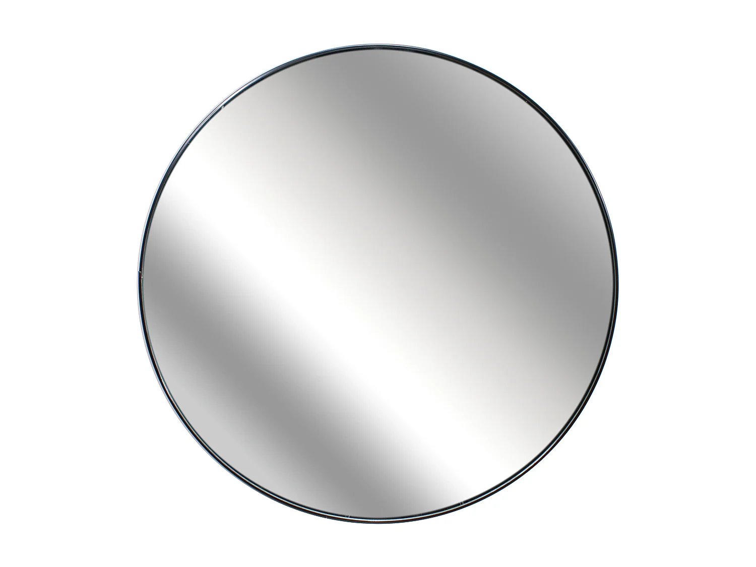Miroir Extra Plat Rond 55cm M6 Noir Noir
