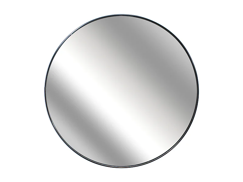 Miroir Extra Plat Rond 55cm M6 Noir Noir