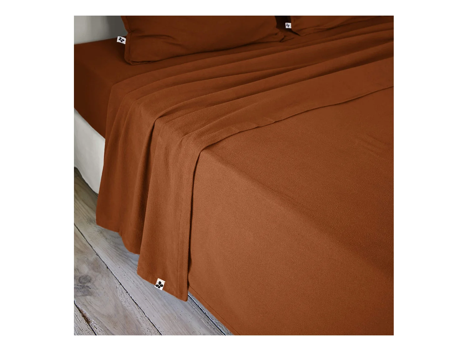 Drap plat flanelle unie 240x300 Orange