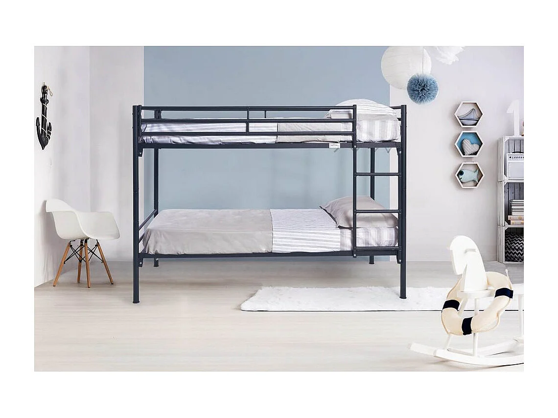 Lit superposé en métal kit lattes 90 x 200 cm