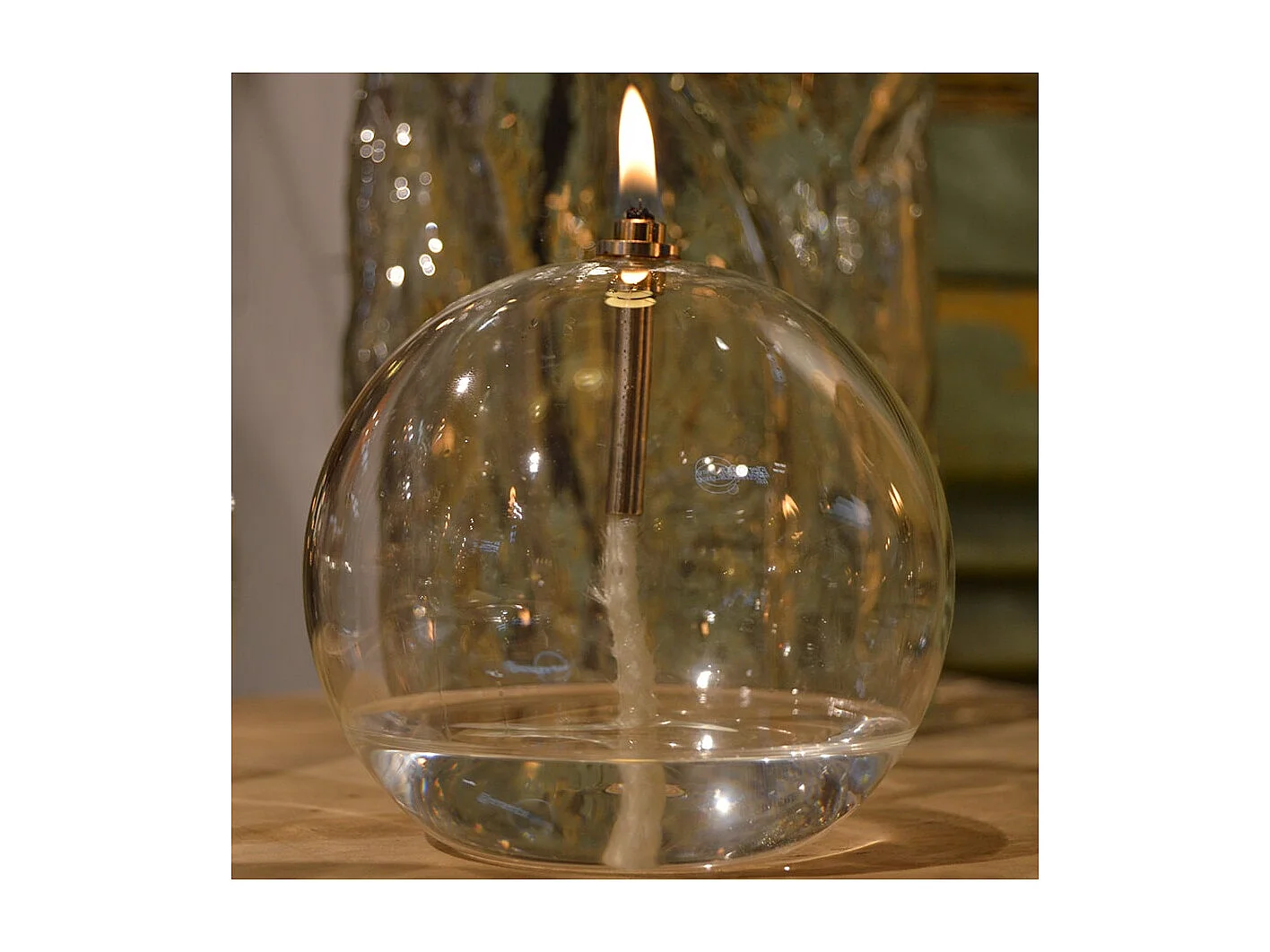 Lampe à huile en verre Sphere 13 x 14 cm