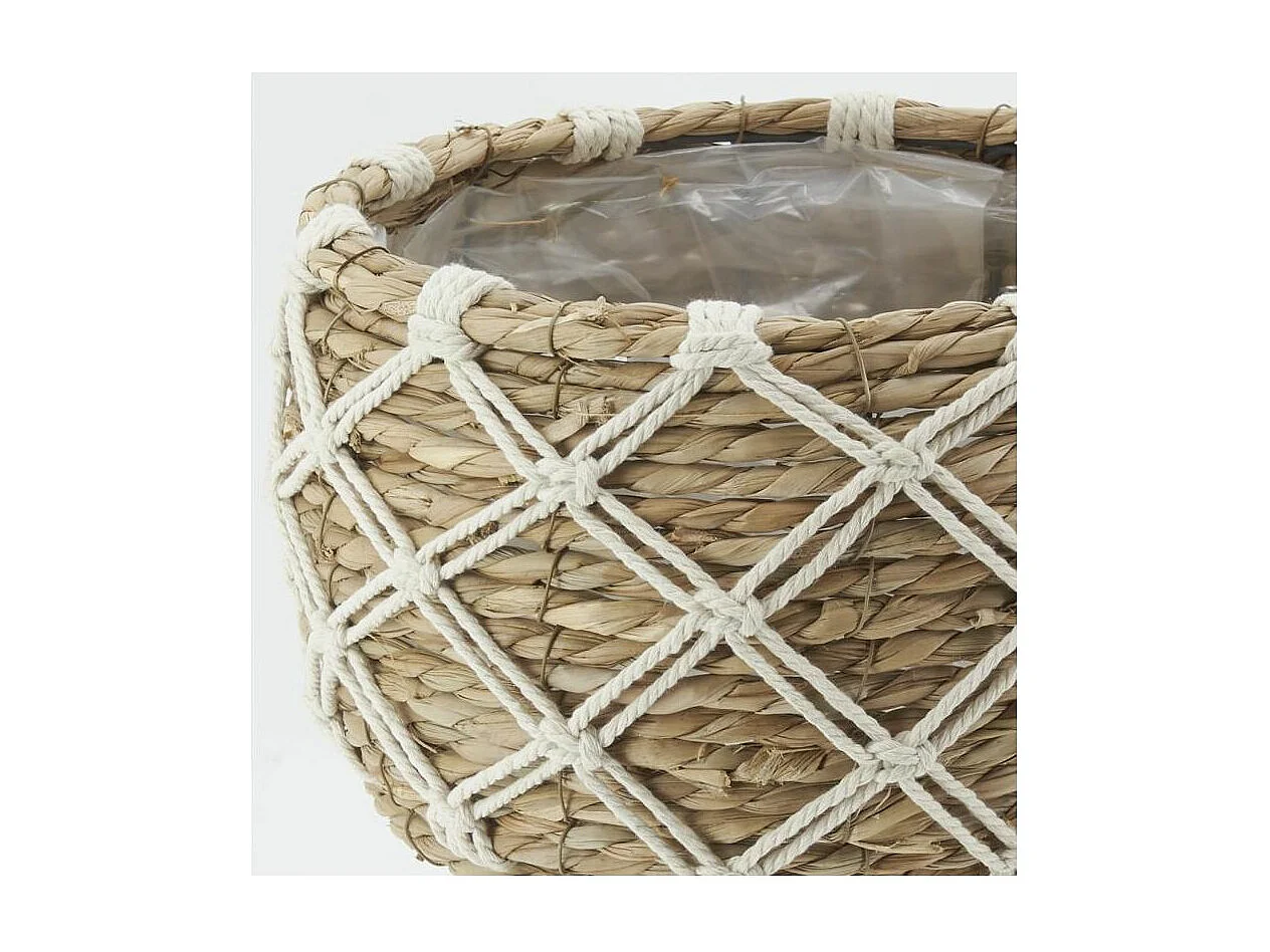 Cache-pots en jonc sur pieds (lot de 3)