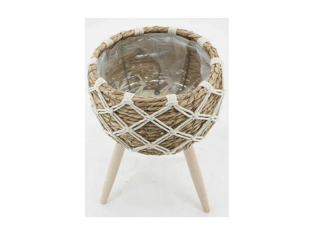 Cache-pots en jonc sur pieds (lot de 3)