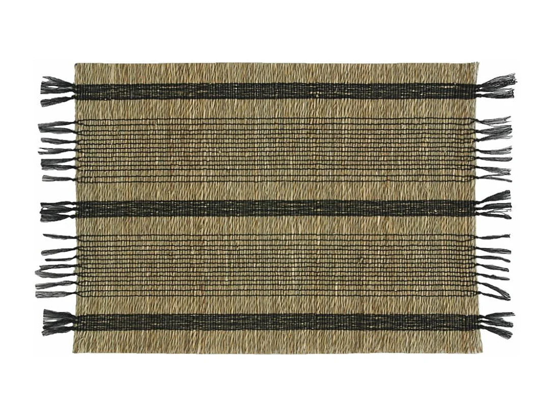 Linge de table en jonc naturel et noir Sets de table