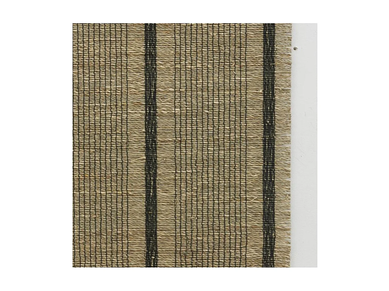 Linge de table en jonc naturel et noir Chemin de table