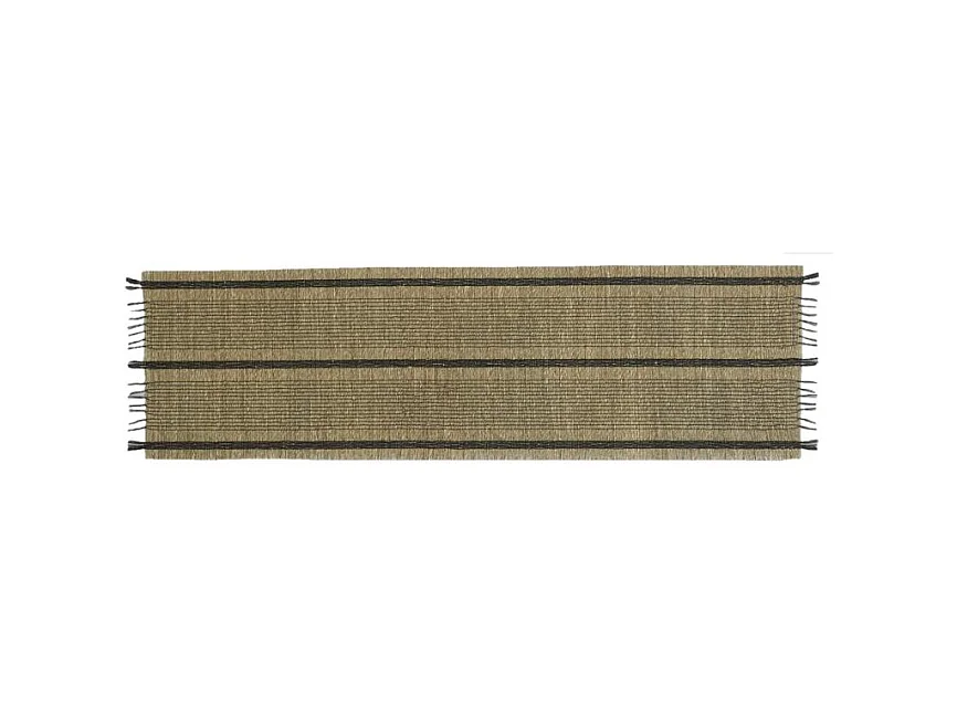 Linge de table en jonc naturel et noir Chemin de table