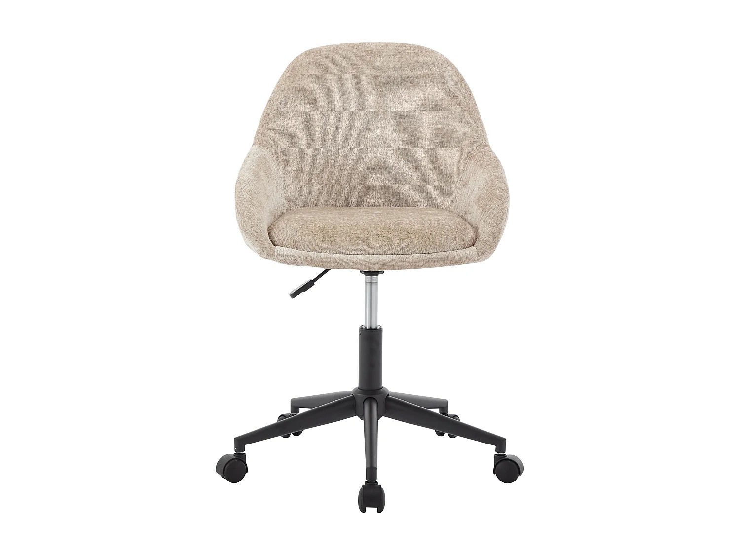 Chaise de bureau - Velours - Beige - Hauteur réglable - NAODY