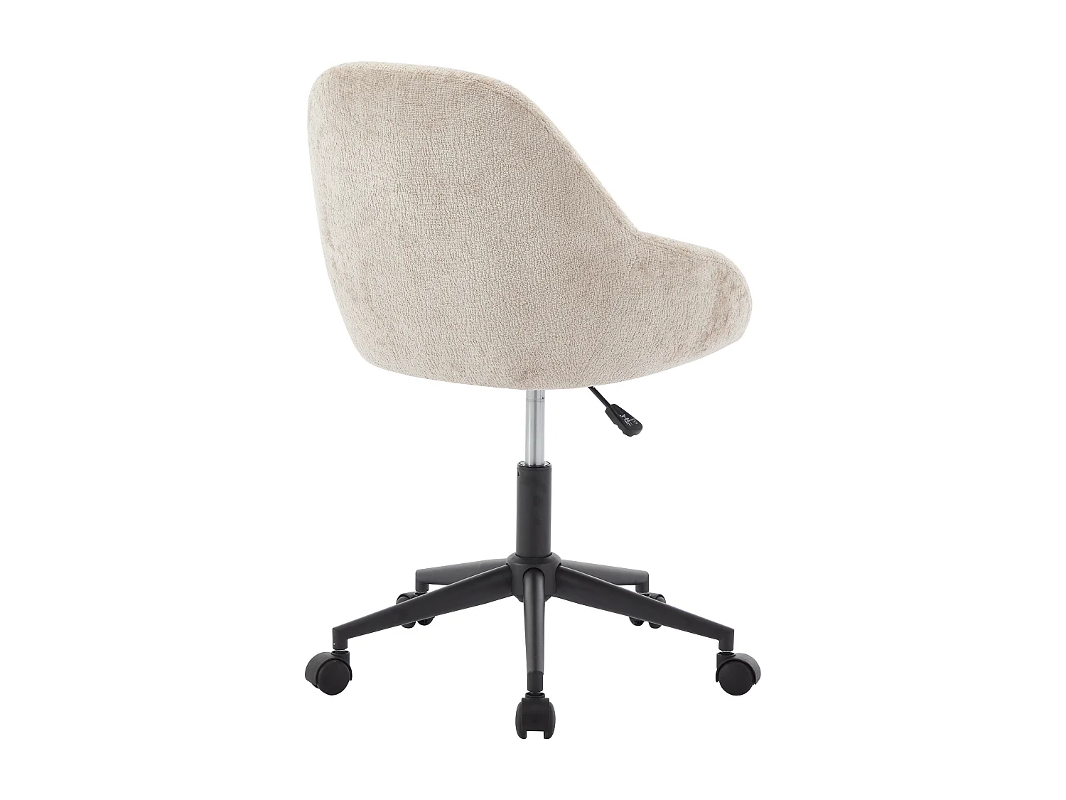 Chaise de bureau - Velours - Beige - Hauteur réglable - NAODY