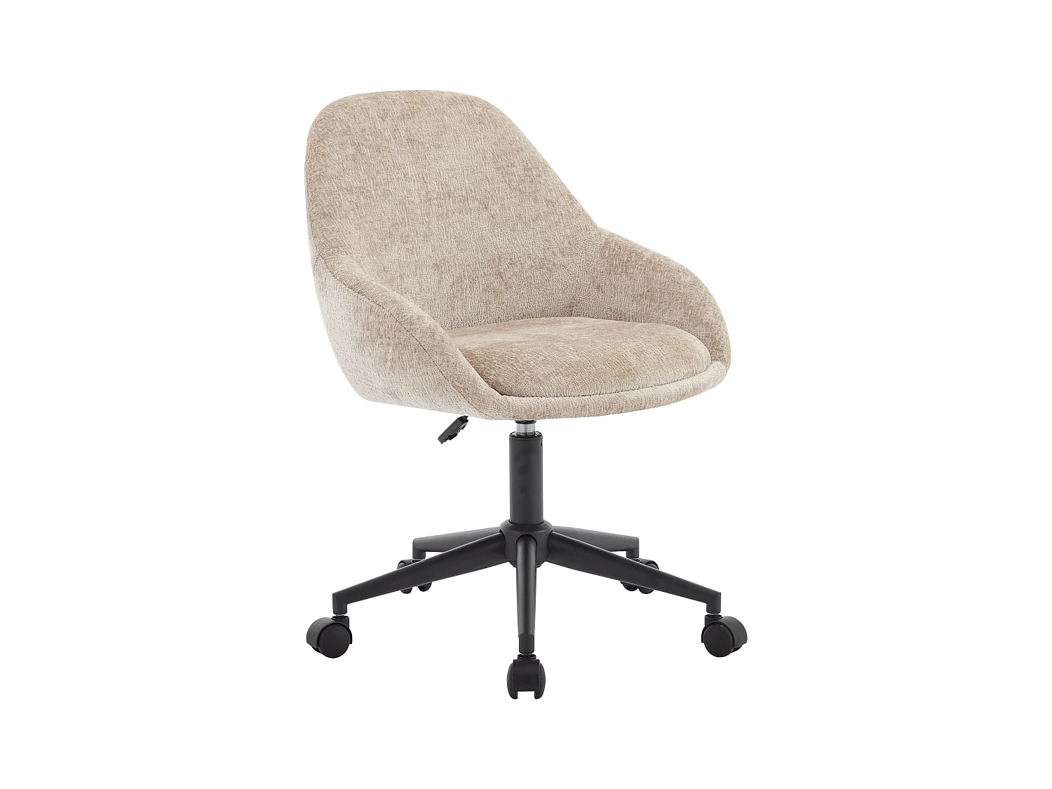 Kontorstol - Fløjl - Beige - Justerbar højde - NAODY