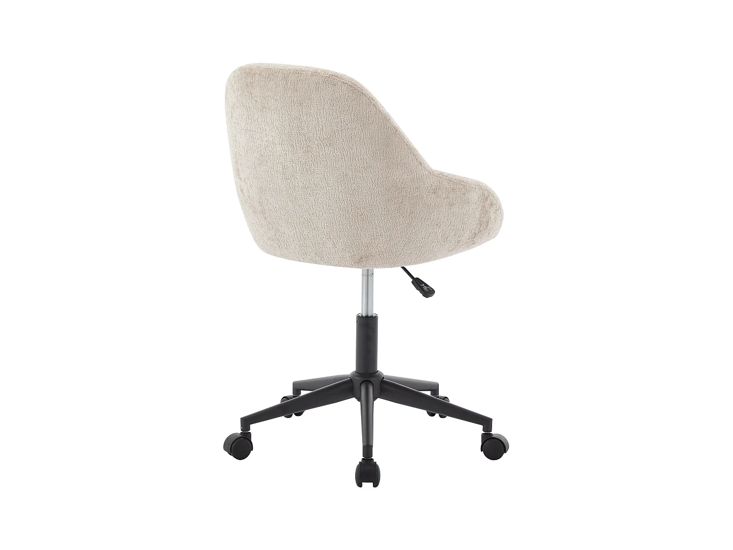 Kontorstol - Fløjl - Beige - Justerbar højde - NAODY