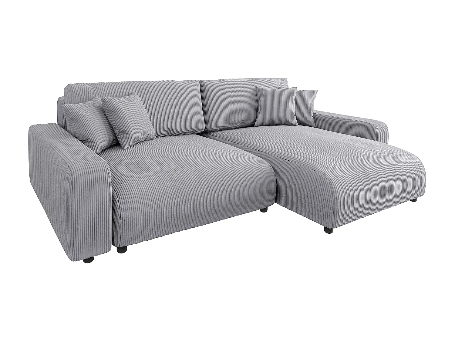 Emma-  Ecksofa mit Bettfunktion und Bettkasten in Cord-Stoff schöner Sitzkomfort