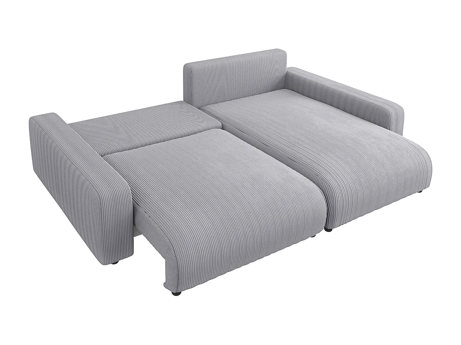 Emma-  Ecksofa mit Bettfunktion und Bettkasten in Cord-Stoff schöner Sitzkomfort