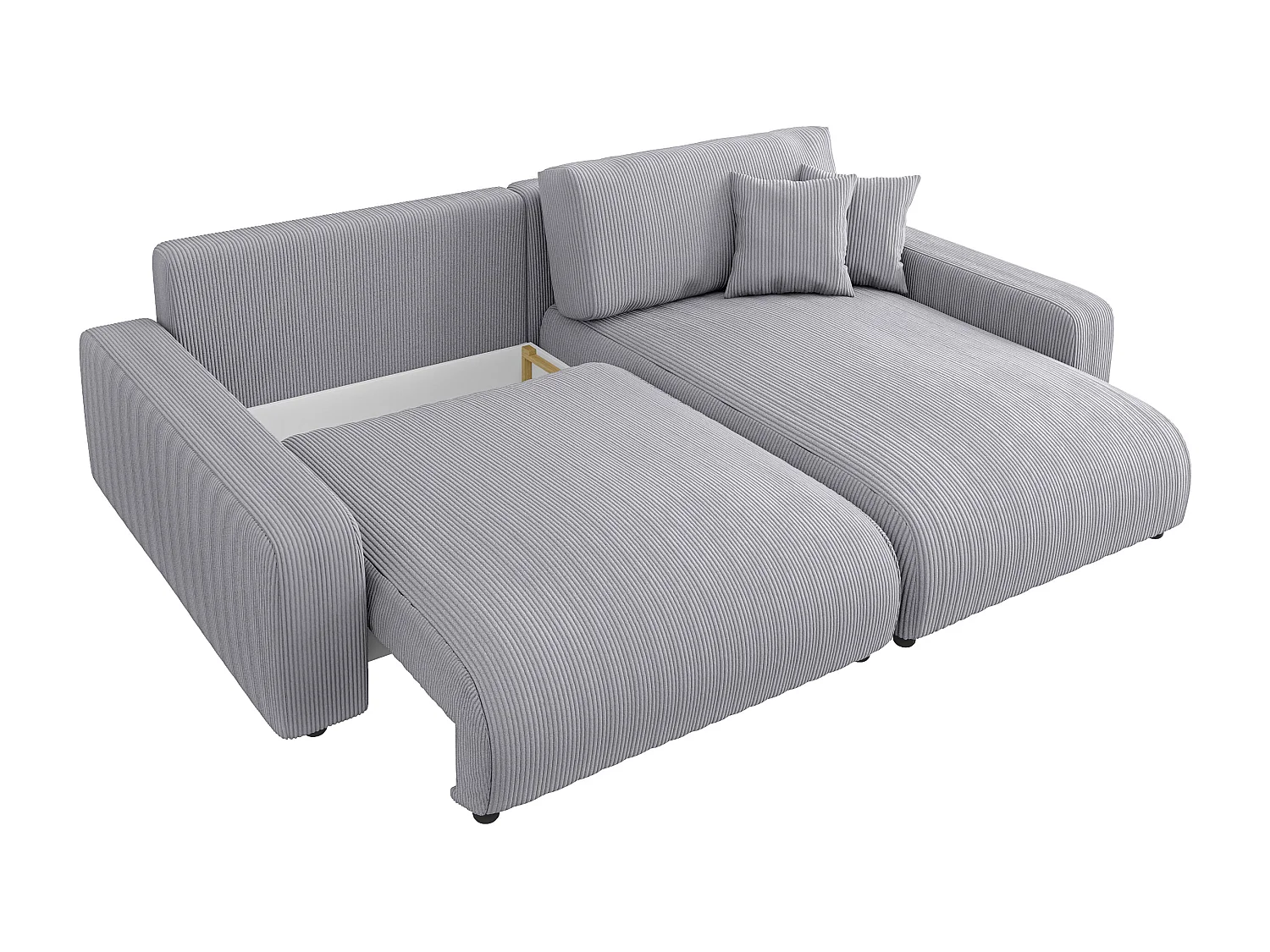 Emma-  Ecksofa mit Bettfunktion und Bettkasten in Cord-Stoff schöner Sitzkomfort