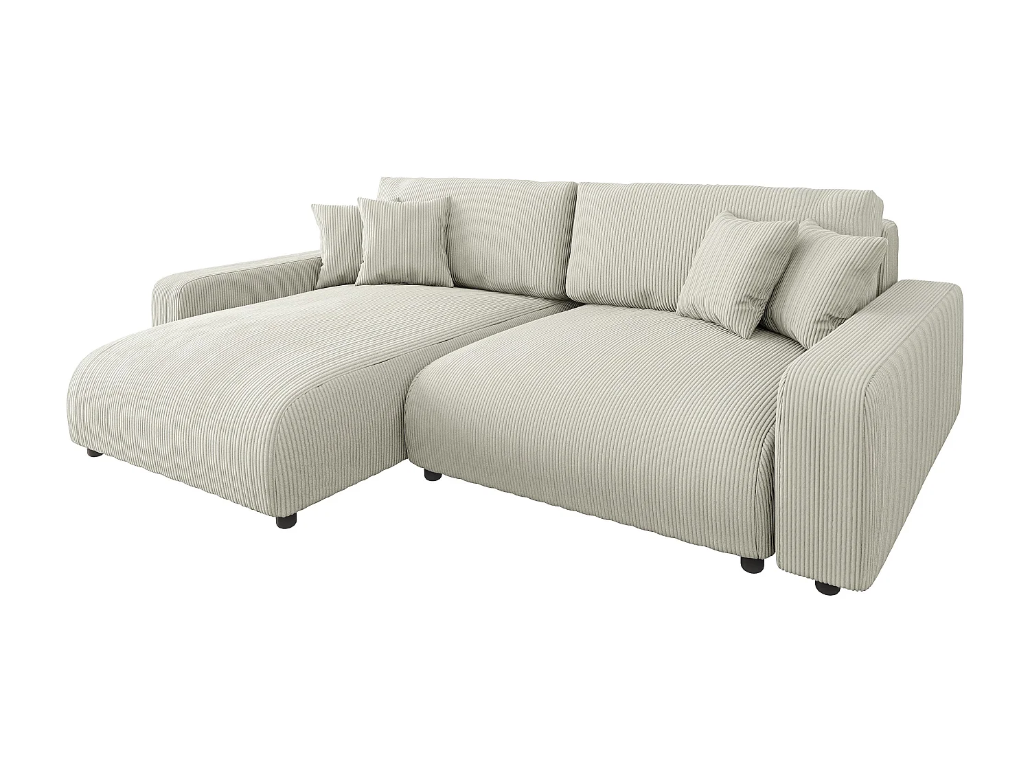 Emma-  Ecksofa mit Bettfunktion und Bettkasten in Cord-Stoff schöner Sitzkomfort