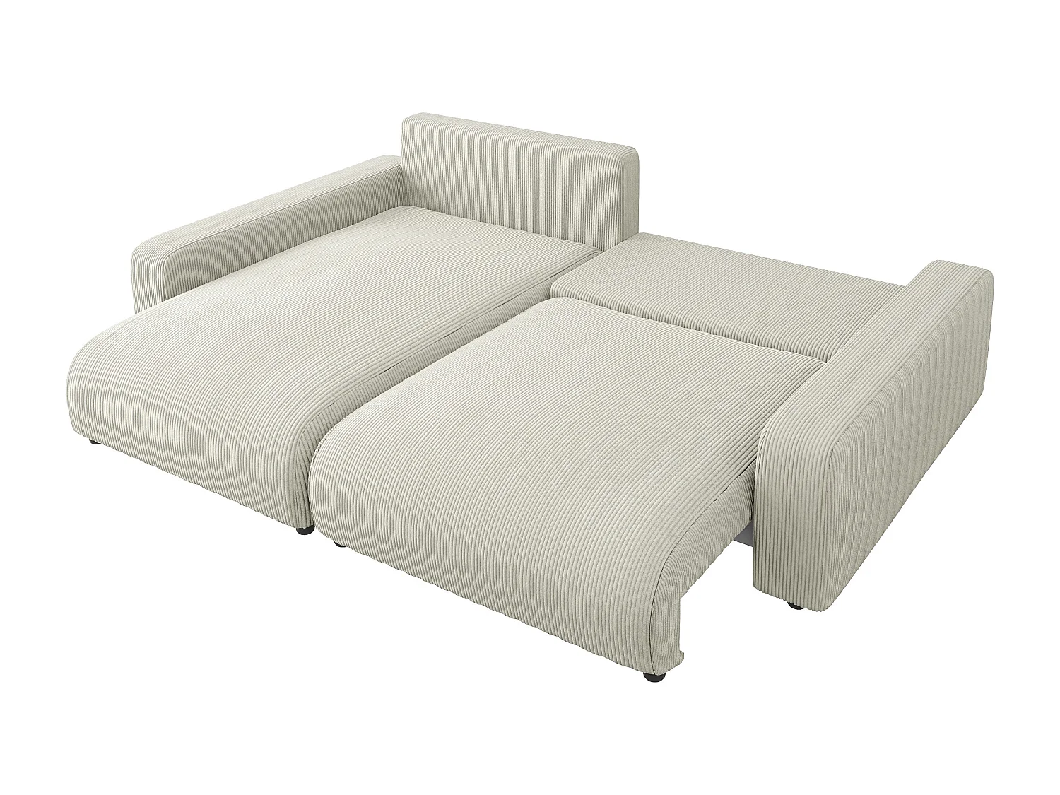 Emma-  Ecksofa mit Bettfunktion und Bettkasten in Cord-Stoff schöner Sitzkomfort