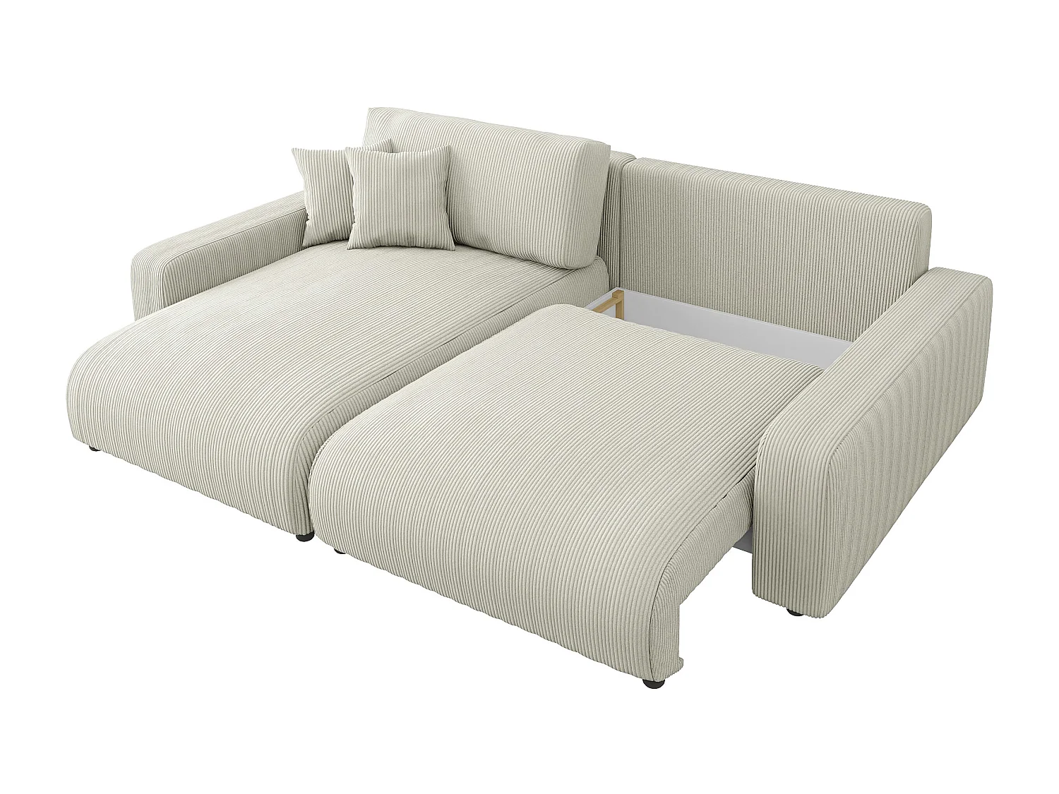 Emma-  Ecksofa mit Bettfunktion und Bettkasten in Cord-Stoff schöner Sitzkomfort