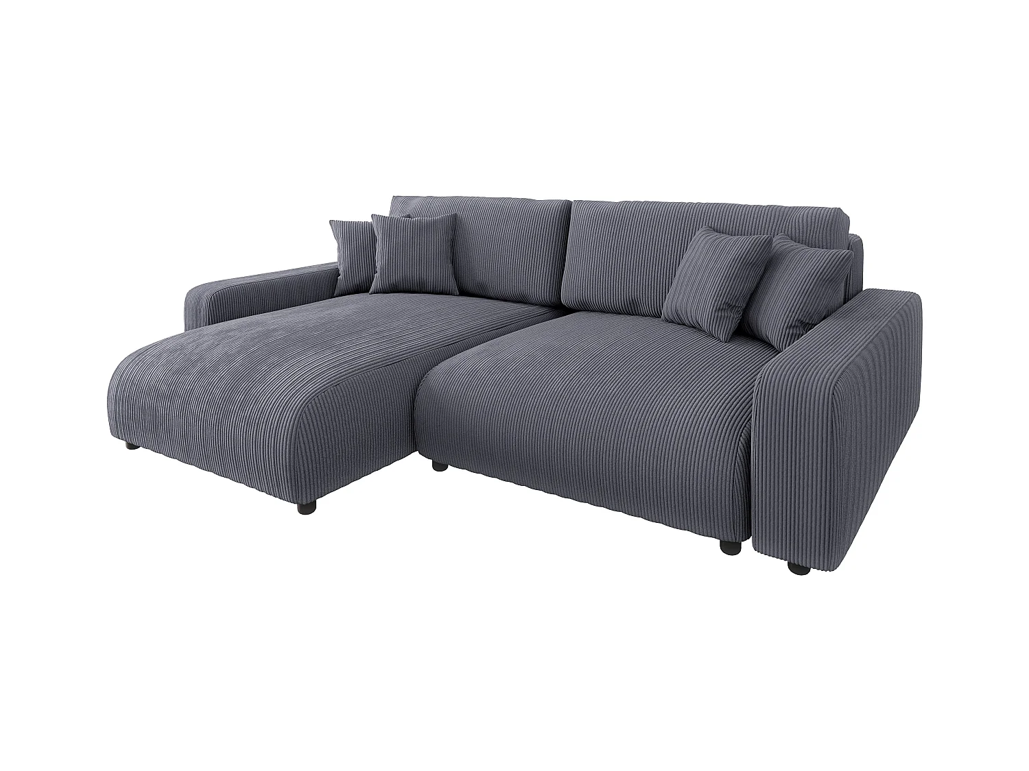 Emma-  Ecksofa mit Bettfunktion und Bettkasten in Cord-Stoff schöner Sitzkomfort