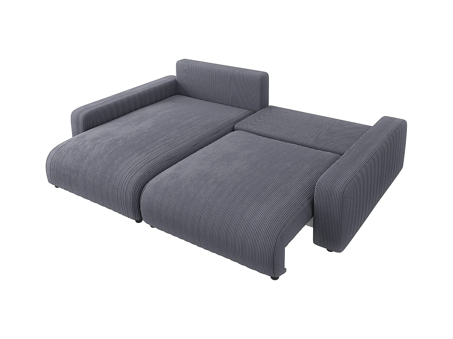 Emma-  Ecksofa mit Bettfunktion und Bettkasten in Cord-Stoff schöner Sitzkomfort