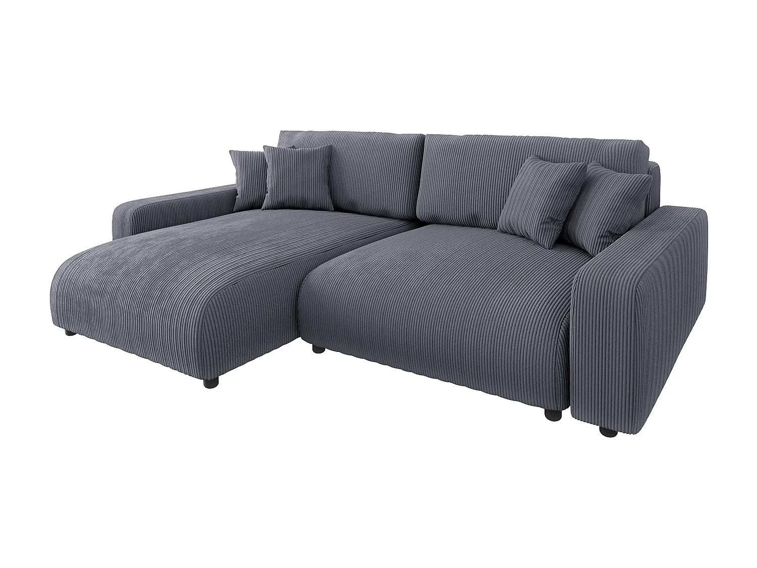 Emma-  Ecksofa mit Bettfunktion und Bettkasten in Cord-Stoff schöner Sitzkomfort