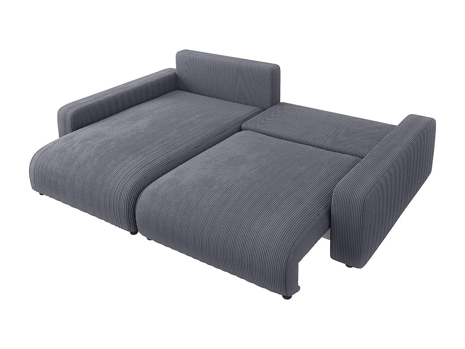 Emma-  Ecksofa mit Bettfunktion und Bettkasten in Cord-Stoff schöner Sitzkomfort