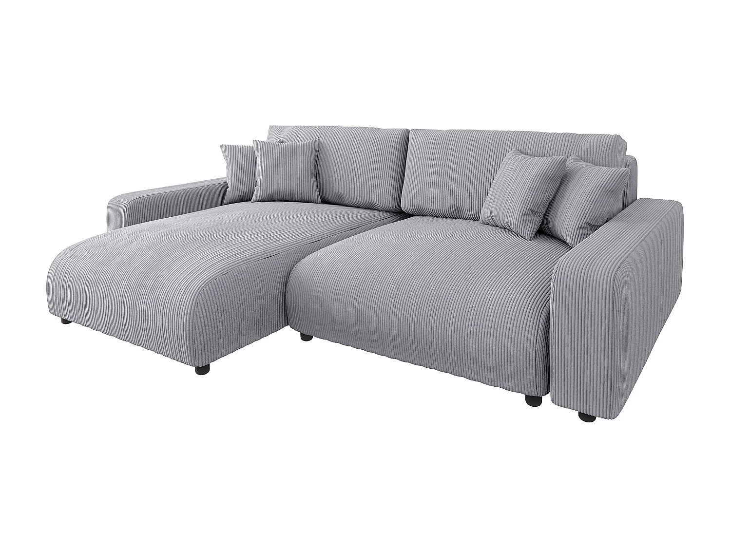 Emma-  Ecksofa mit Bettfunktion und Bettkasten in Cord-Stoff schöner Sitzkomfort