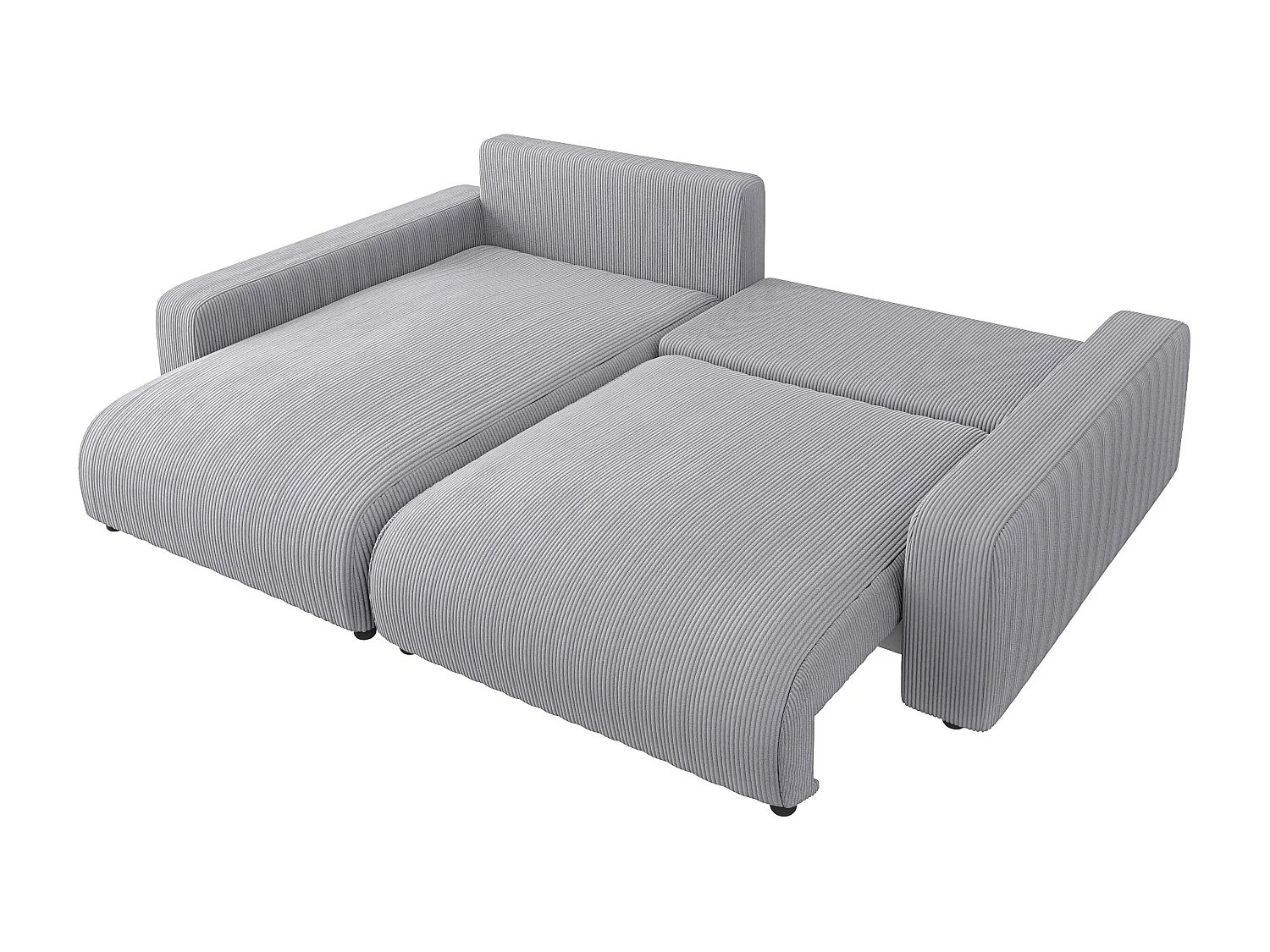 Emma-  Ecksofa mit Bettfunktion und Bettkasten in Cord-Stoff schöner Sitzkomfort