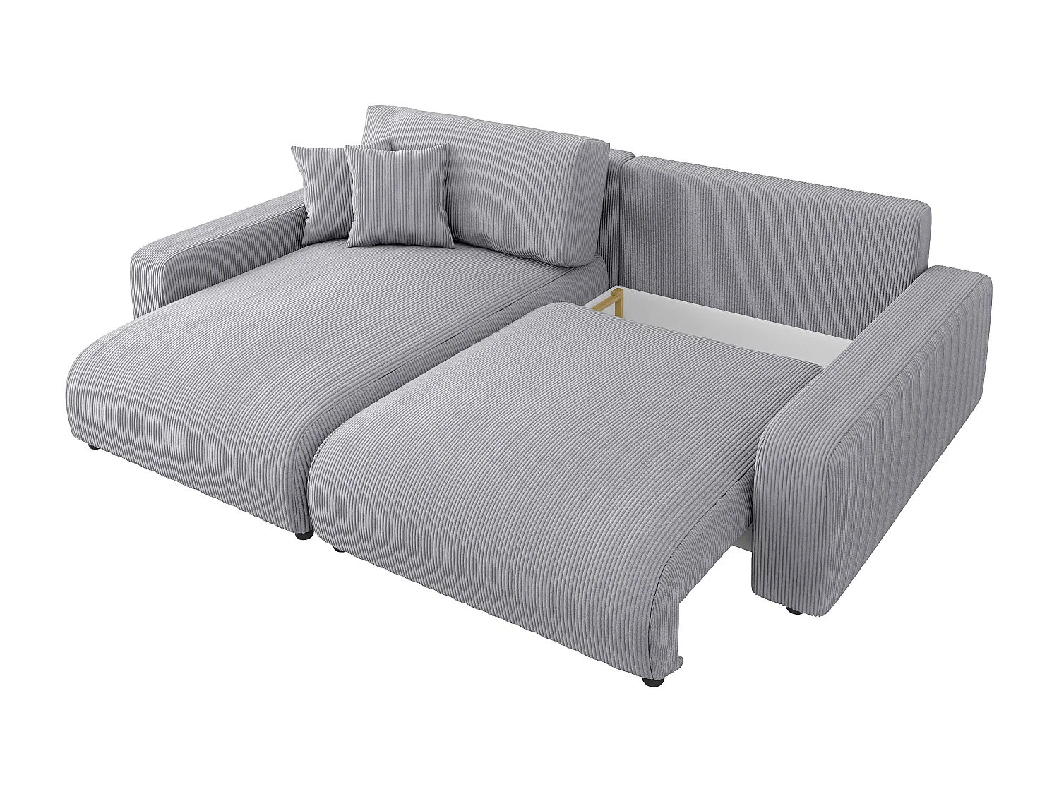 Emma-  Ecksofa mit Bettfunktion und Bettkasten in Cord-Stoff schöner Sitzkomfort