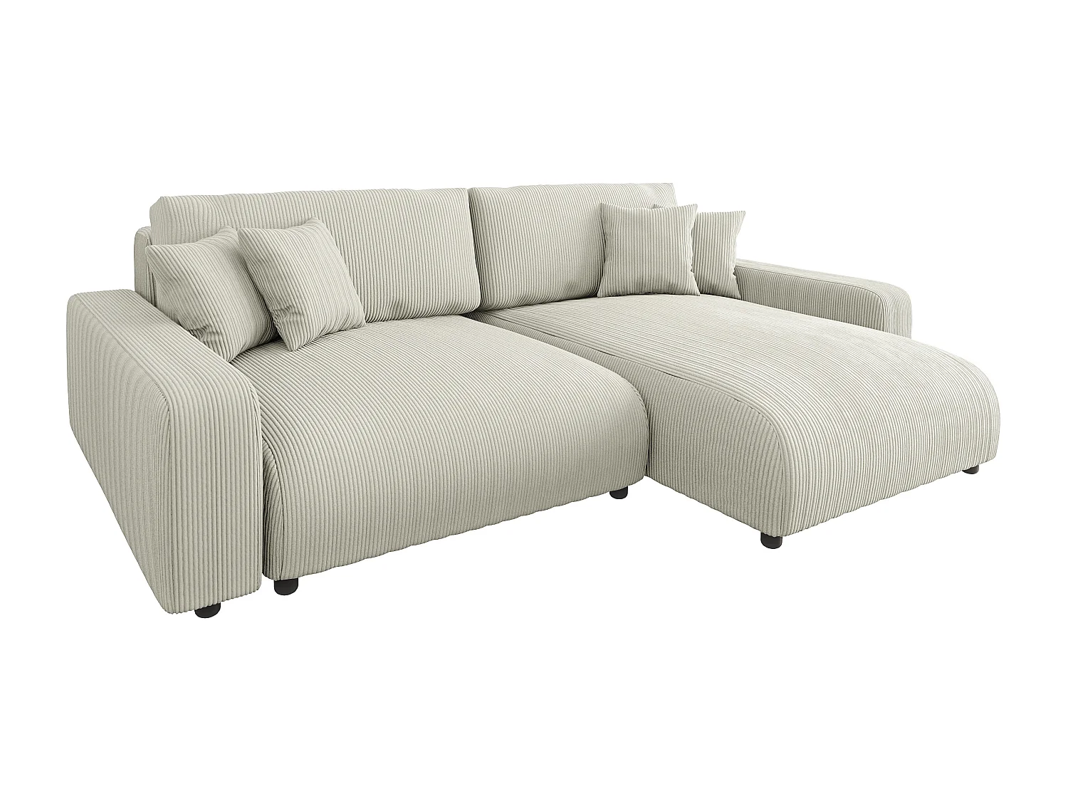 Emma-  Ecksofa mit Bettfunktion und Bettkasten in Cord-Stoff schöner Sitzkomfort