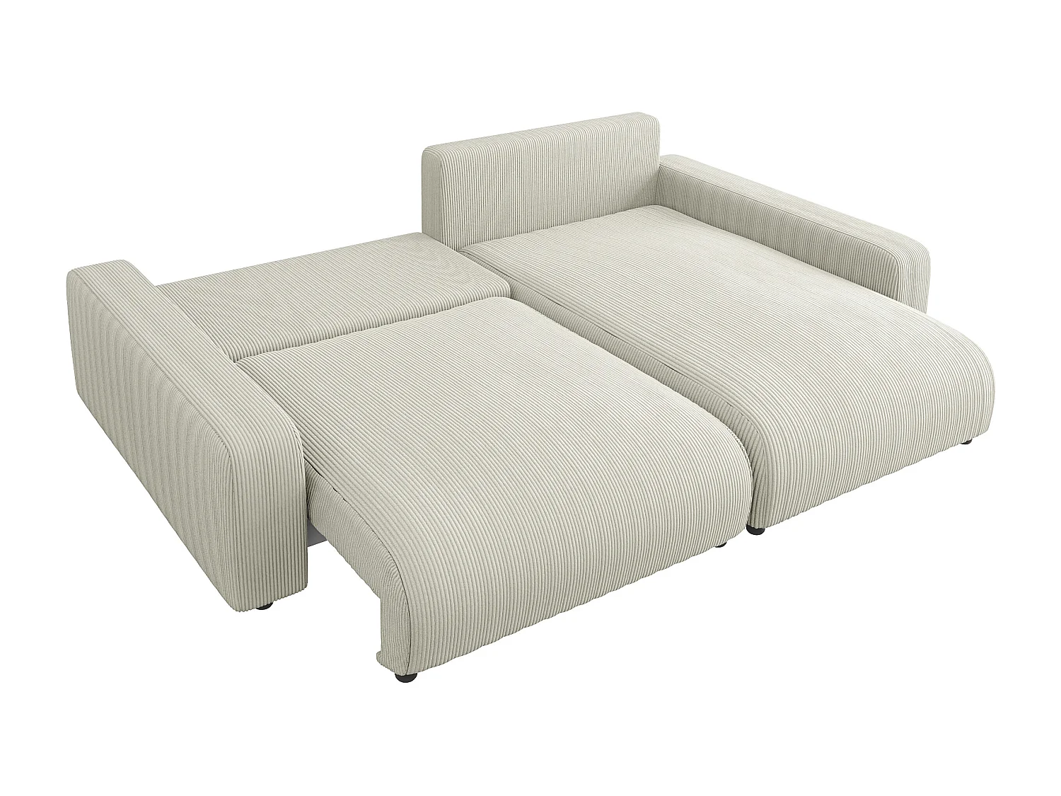 Emma-  Ecksofa mit Bettfunktion und Bettkasten in Cord-Stoff schöner Sitzkomfort