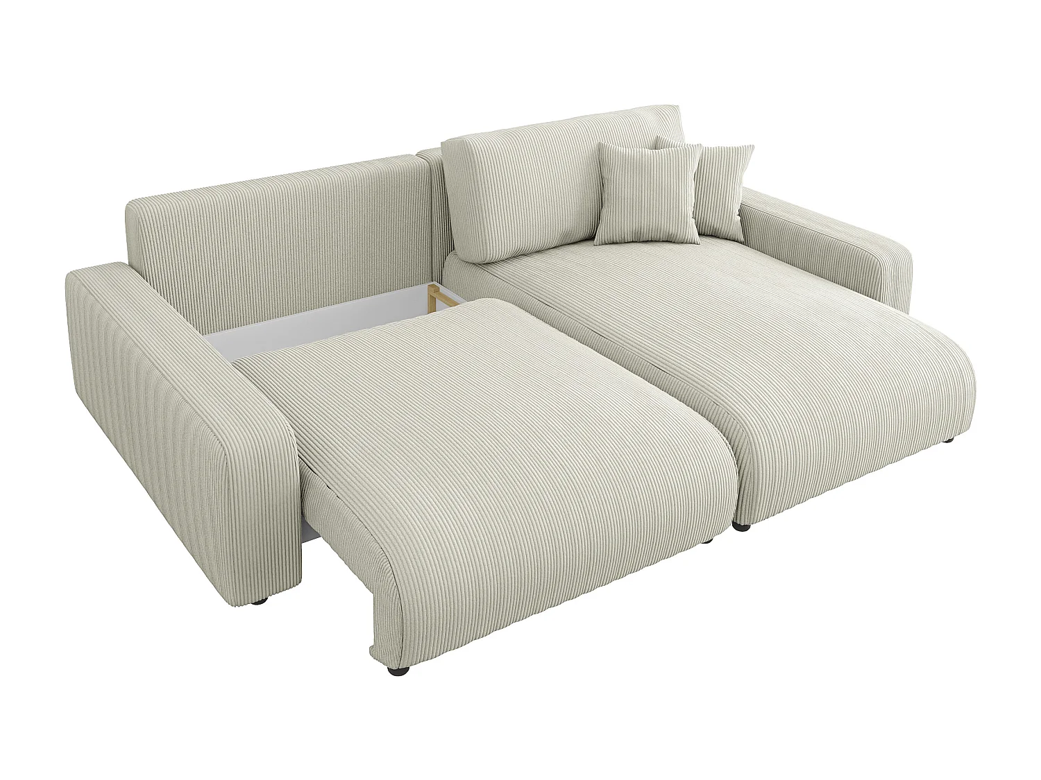 Emma-  Ecksofa mit Bettfunktion und Bettkasten in Cord-Stoff schöner Sitzkomfort