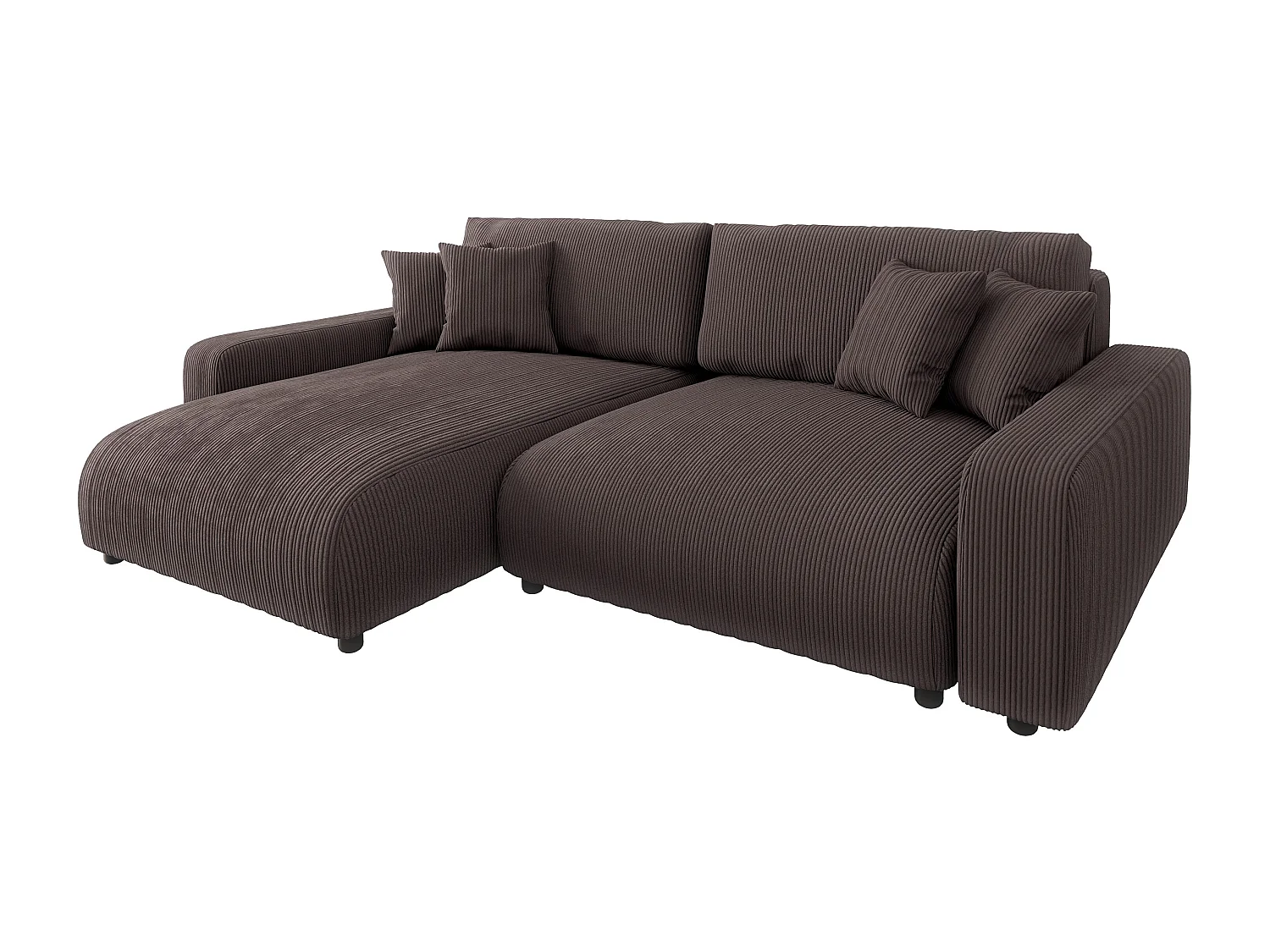 Emma-  Ecksofa mit Bettfunktion und Bettkasten in Cord-Stoff schöner Sitzkomfort