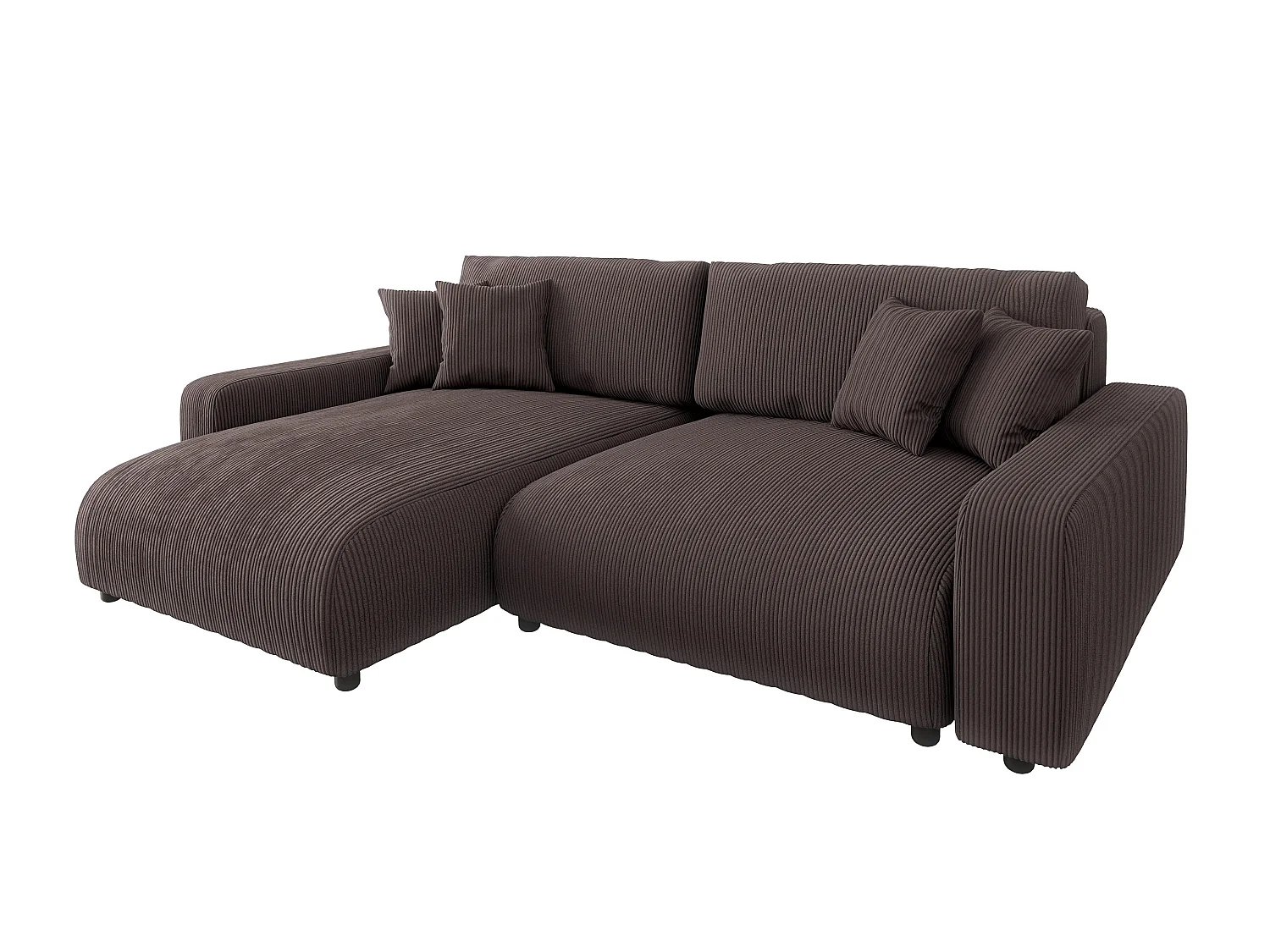 Emma-  Ecksofa mit Bettfunktion und Bettkasten in Cord-Stoff schöner Sitzkomfort
