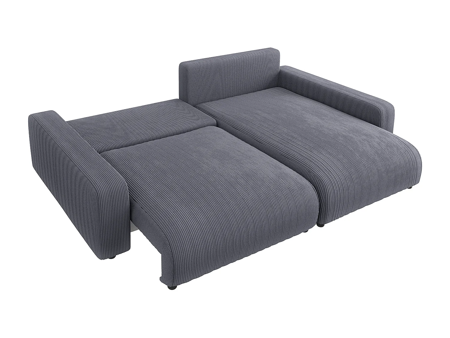 Emma-  Ecksofa mit Bettfunktion und Bettkasten in Cord-Stoff schöner Sitzkomfort