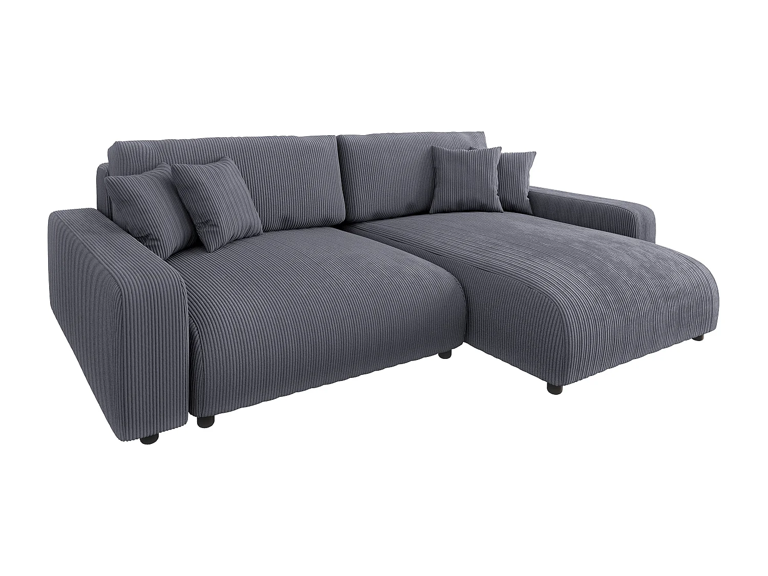 Emma-  Ecksofa mit Bettfunktion und Bettkasten in Cord-Stoff schöner Sitzkomfort