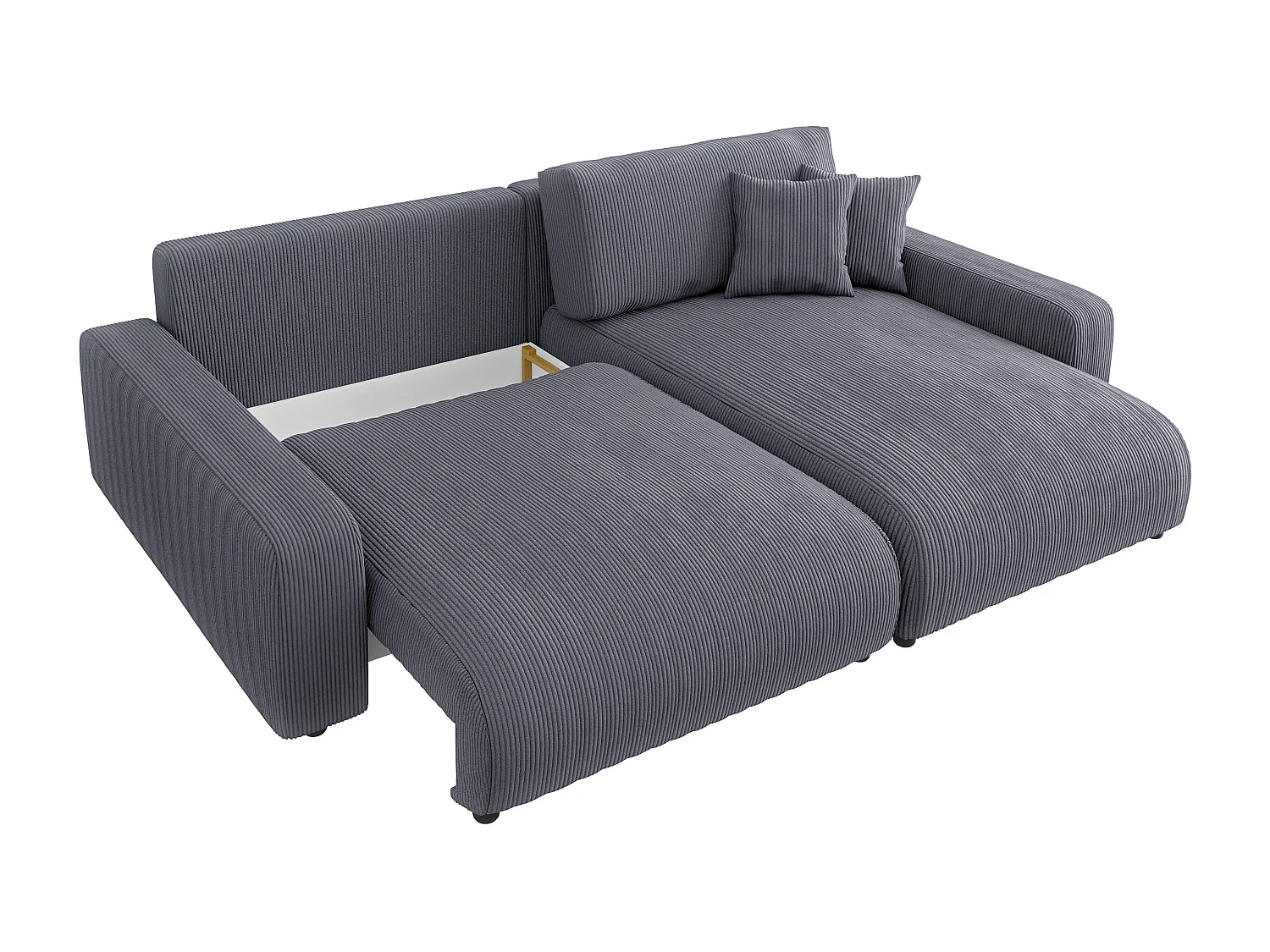 Emma-  Ecksofa mit Bettfunktion und Bettkasten in Cord-Stoff schöner Sitzkomfort