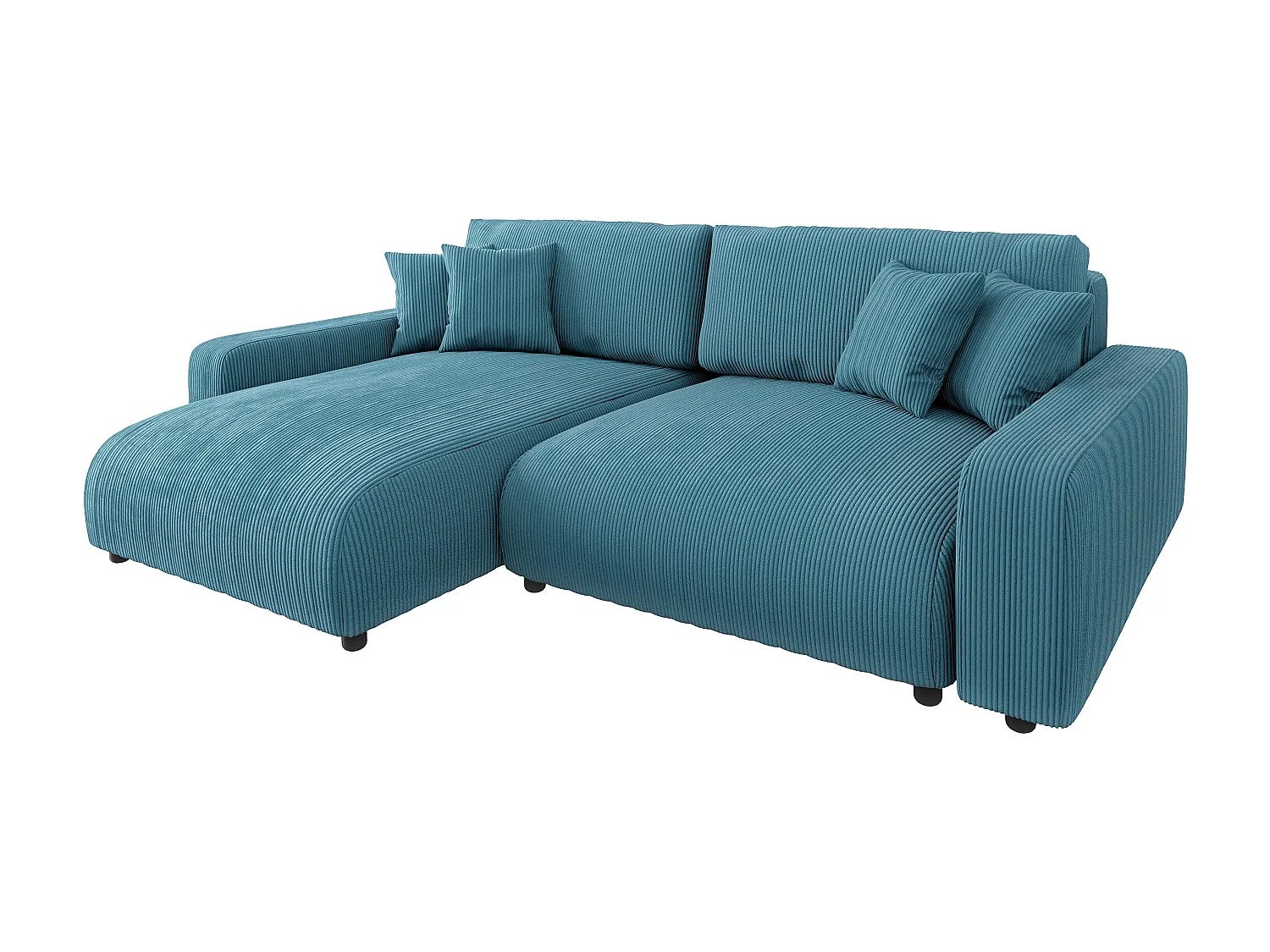 Emma-  Ecksofa mit Bettfunktion und Bettkasten in Cord-Stoff schöner Sitzkomfort