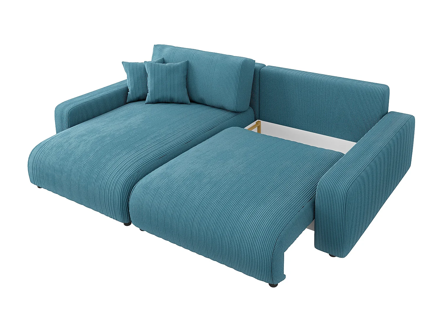 Emma-  Ecksofa mit Bettfunktion und Bettkasten in Cord-Stoff schöner Sitzkomfort