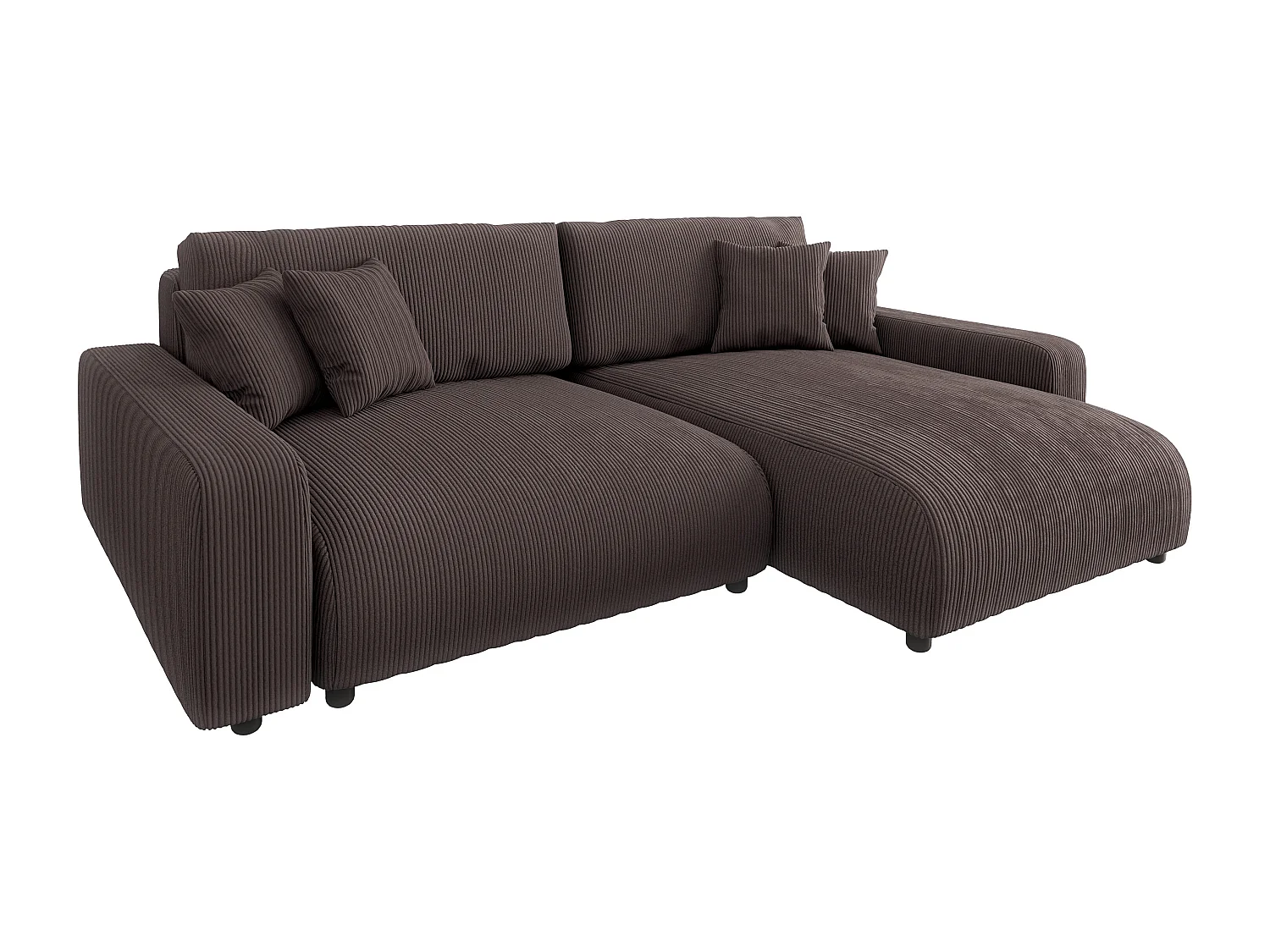 Emma-  Ecksofa mit Bettfunktion und Bettkasten in Cord-Stoff schöner Sitzkomfort