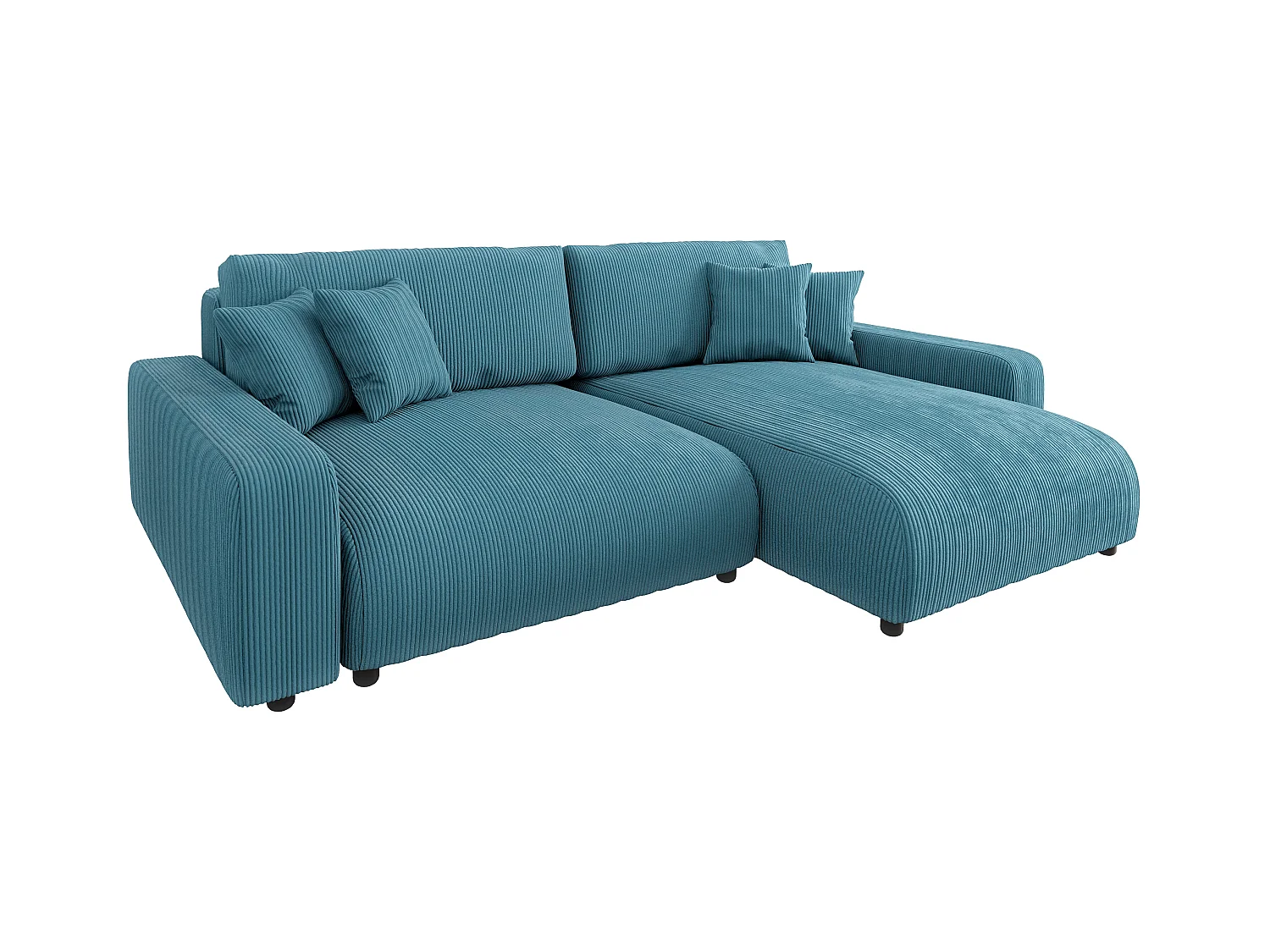 Emma-  Ecksofa mit Bettfunktion und Bettkasten in Cord-Stoff schöner Sitzkomfort