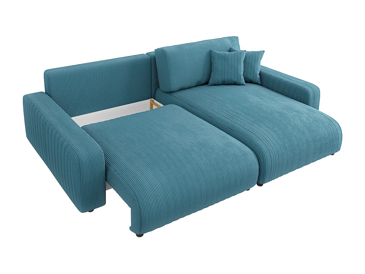 Emma-  Ecksofa mit Bettfunktion und Bettkasten in Cord-Stoff schöner Sitzkomfort