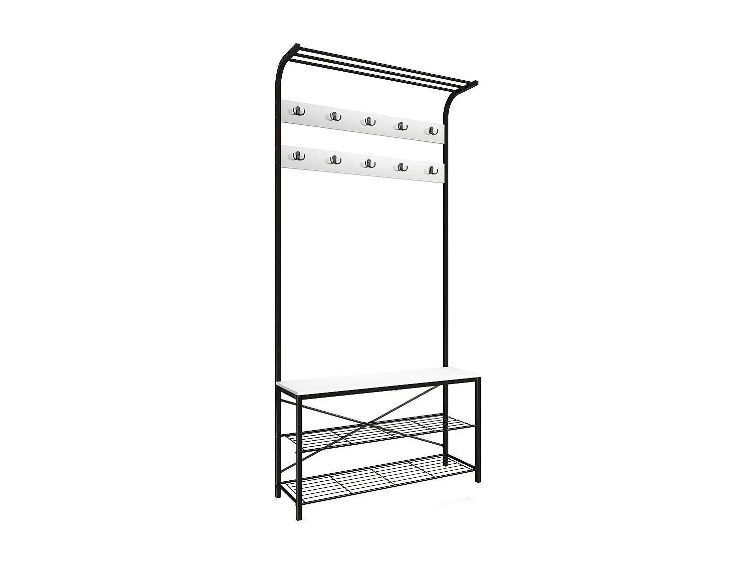 Shoe Shelf Taliro White H. 190 x W. 90 x D. 30 cm