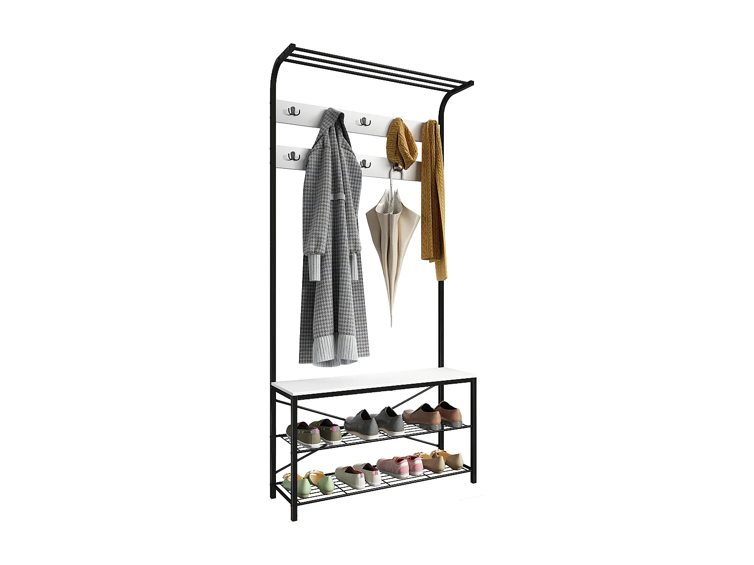 Metall Garderobe Kleiderständer Schuhregal Taliro