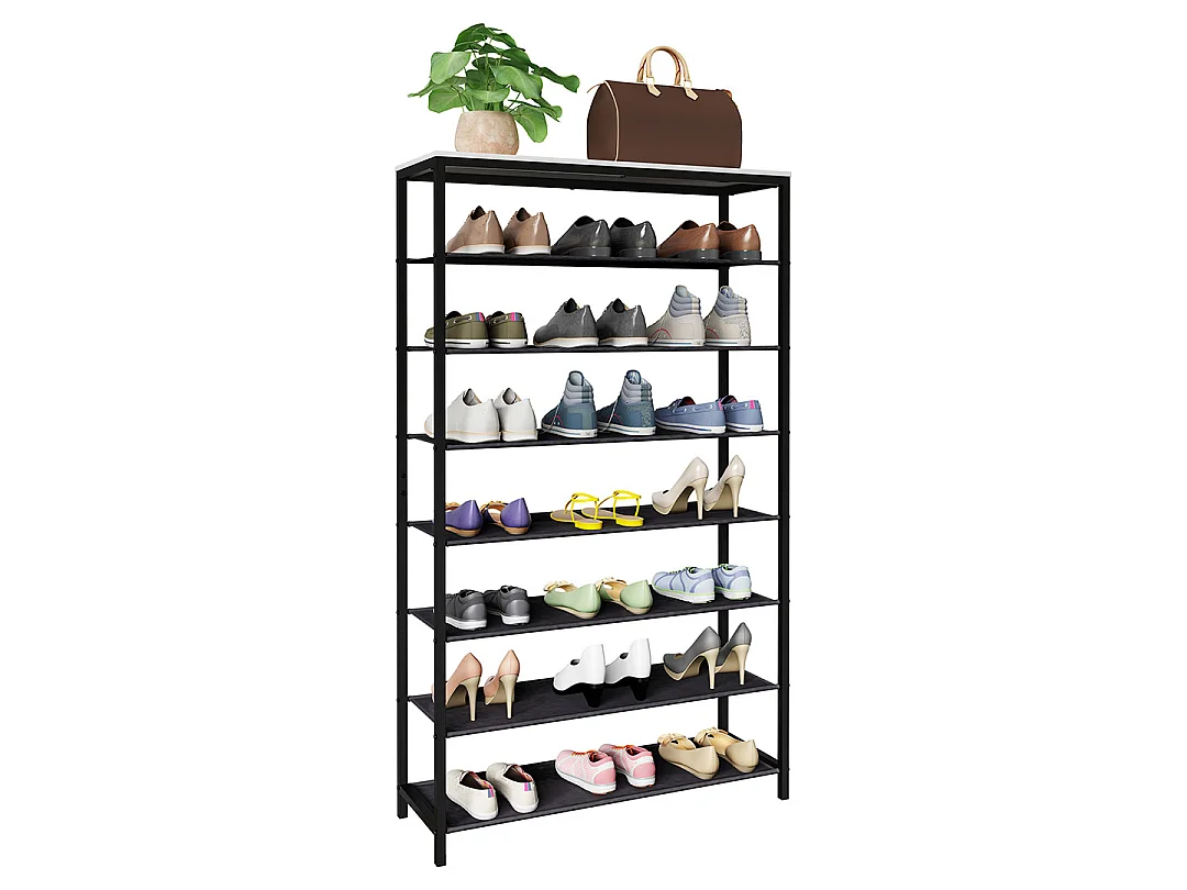 Porte-chaussures en bois métallique 7 compartiments Taliro